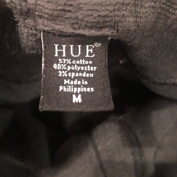HUE Velvet High-Rise cotton/polyester/spandex faux pocket black leggings size M - Picture 4 of 4